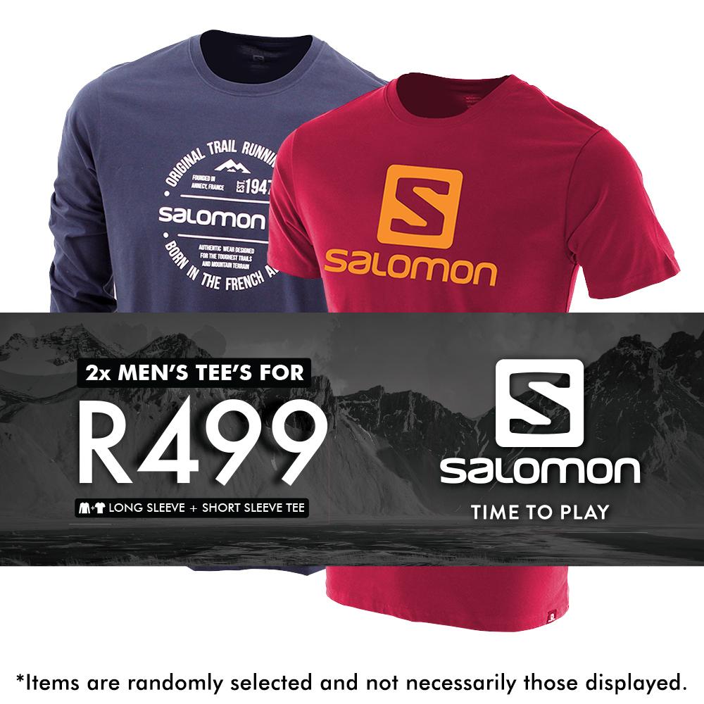 T-Shirts Salomon Homme Multicolore - Salomon RETAIL MEN SS AND LS 2 PACK TEES - France (3071-NDBJZ)